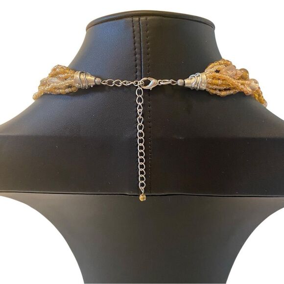 Multi-Strand Gold Beaded Necklace. 8 strands in total. All intact. - Picture 4 of 5